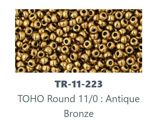TOHO TR-11-223 11/0 Starožitné kovové bronzové perličky, 5 nebo 10 g
