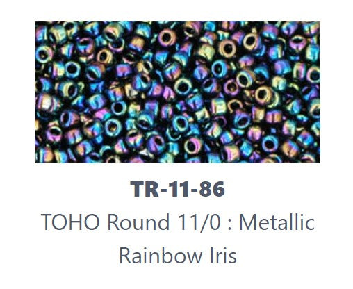 TOHO TR-11-86 Perles de rocaille métalliques iris noir de jais 11/0, 5 ou 10 g