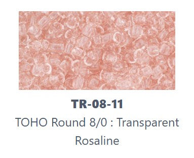 TOHO TR-8-11 8/0 Transparentní světle růžové rokajlové perličky, 5 nebo 10 gramů