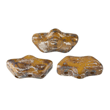 Delos® par Puca® 13010-65400 Opaque Beige Nové Picasso 6 x 11 mm České skleněné korálky - 20 korálků