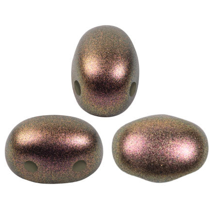 Samos® Par Puca® 5 x 7 mm  23980-29054 Polynesian Copper 2-Hole Czech Glass Beads  - 25 Beads