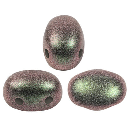 Samos® Par Puca® 5 x 7 mm  23980-29034  Polynesian Olivine 2-Hole Czech Glass Beads  - 25 Beads