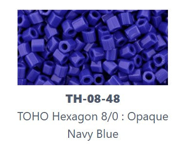 TOHO TH-08-48 Hex Opaque Nave Blue Seed Beads - 5 gm
