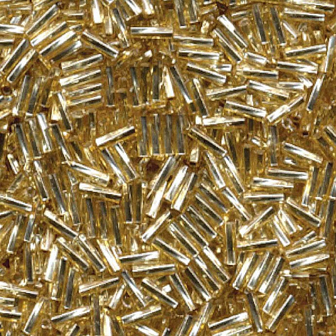Miyuki TW206-3 #2 (6 mm) Twisted Silver Lined Transparent Gold Bugle Beads - 5 gm