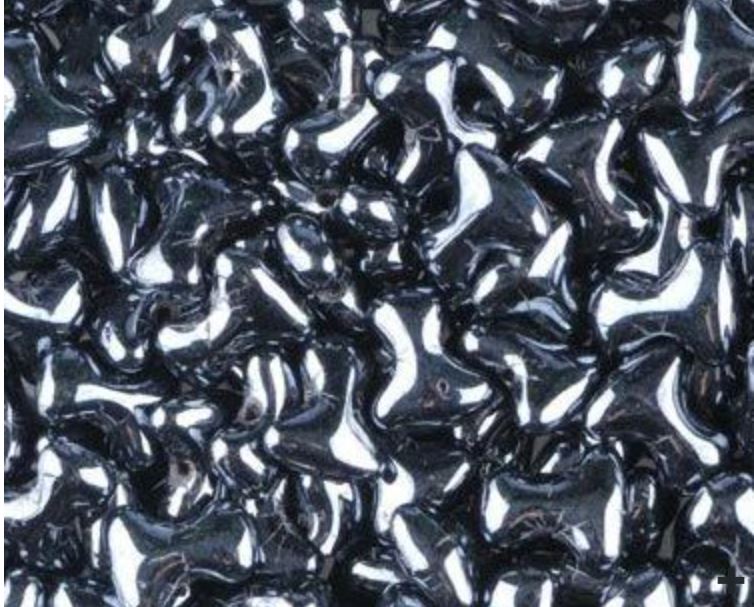 Preciosa Tee Opaque Noir Hématite Full Interlocking 23980-27200 2 x 8 mm Perles de Verre Tchèque - 48 Perles