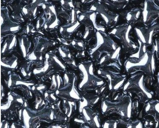 Preciosa Tee Opaque Noir Hématite Full Interlocking 23980-27200 2 x 8 mm Perles de Verre Tchèque - 48 Perles