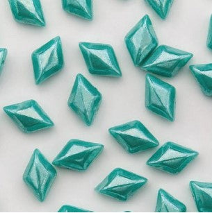 Matubo Gemduo 8 x 5 mm 63130-14400 Turquoise Green Luster Beads - 5 or 10 gm