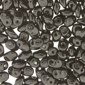 Matubo Superuno 2.5 x 5 mm 23980  Jet Black Beads - 5 or 10 gm