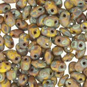 Matubo Superuno 2.5 x 5 mm 83120-86805  Lemon Travertine Dark Beads - 5 or 10 gm