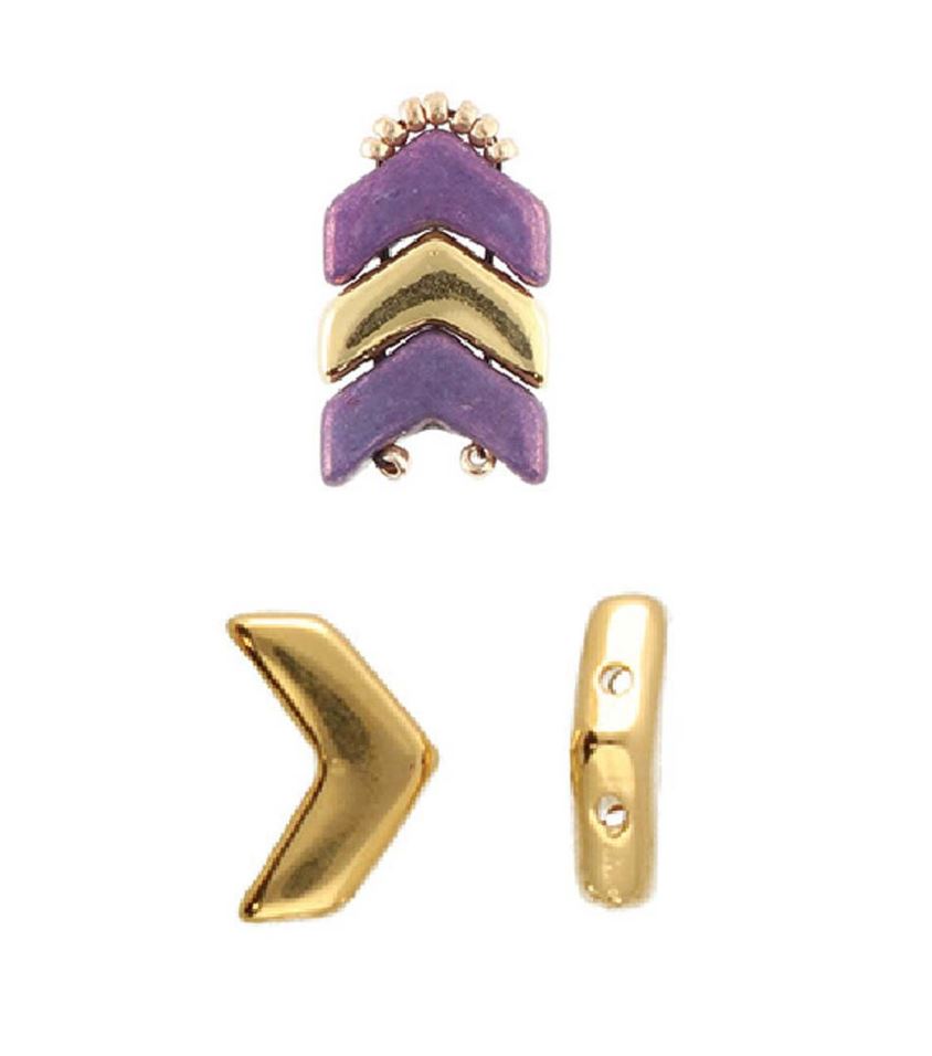 Cymbal™ Vagia Chevron Bead Substitutes™, 7.8 x 11.2 mm - Antique Brass Plated, 24K Gold Plated, Rose Gold Plated or Antique Silver Plated - Sold Individually