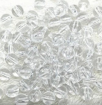 6 mm Transparent Clear Round Acrylic Beads for Kids / Crafts - 100 Beads