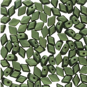 Matubo Mini Gemduo 6 x 4 mm 02010-24103  Gold Shine Dark Olive Beads - 5 gm