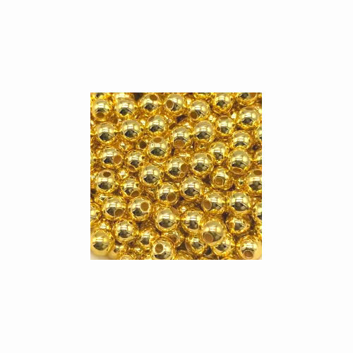 6 mm Gold Plated Round Acrylic Beads for Kids / Crafts - 100 Beads