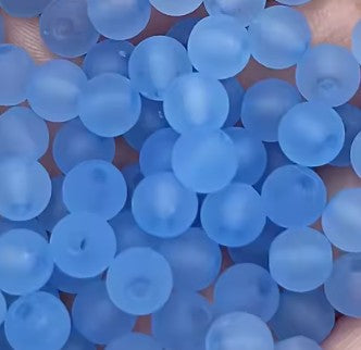 10 mm Matte Transparent Sapphire Blue Round Acrylic Beads for Kids / Crafts - 20 Beads