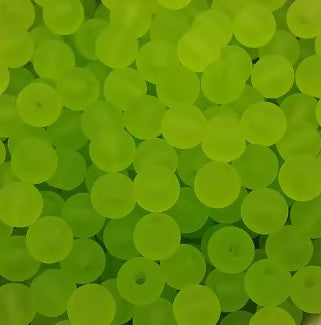 10 mm Matte Transparent Green Round Acrylic Beads for Kids / Crafts - 20 Beads