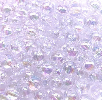4 mm Transparent Clear AB Rainbow Round Acrylic Beads for Kids / Crafts - 100 Beads