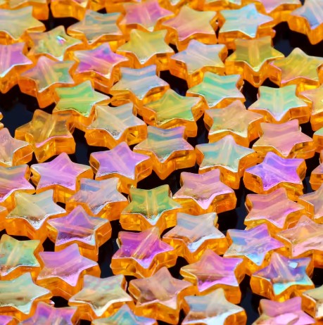 Perles rondes acryliques Stardust dorées (pâles), 8 mm - 23 ou 28 perles