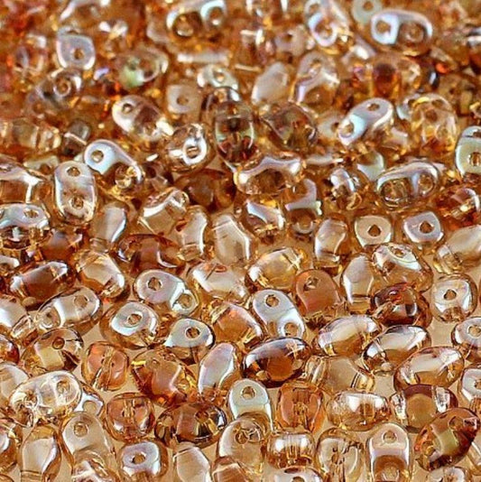 Matubo MiniDuos  2 x 4 mm 10060-22501 Topaz Celsian Beads - 5 or 10 Grams