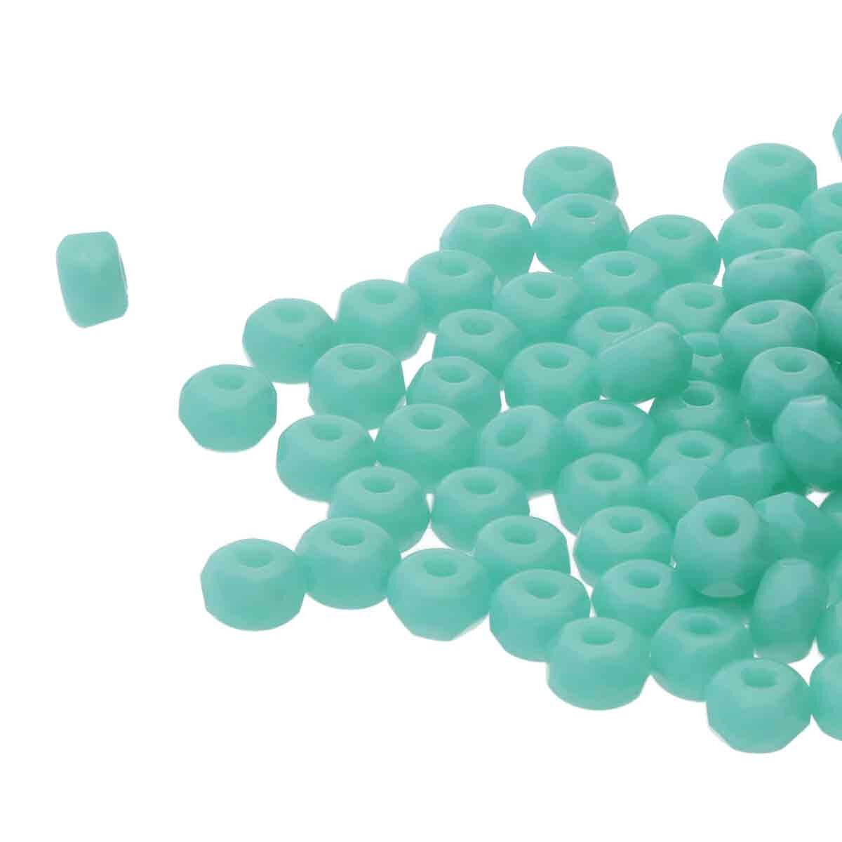 Czech 2 x 3 mm Turquoise Green Faceted Glass Micro Spacers - 25 Beads