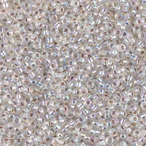 Miyuki 11-1001 11/0 Perles de rocaille AB en cristal doublées d'argent - 5 ou 10 g