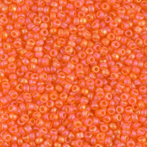 Miyuki 11-138FR   11/0 Transparent Matte Orange AB Seed Beads - 5 or 10 gm