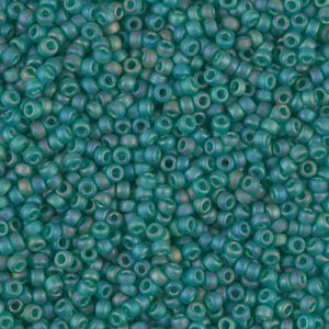 Miyuki 11-147FR 11/0 Perles de rocaille AB vert foncé transparent mat - 5 ou 10 g