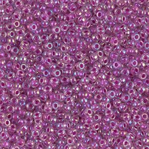 Miyuki 11-264 11/0 Perles de rocaille AB en cristal doublé de framboise - 5 ou 10 g