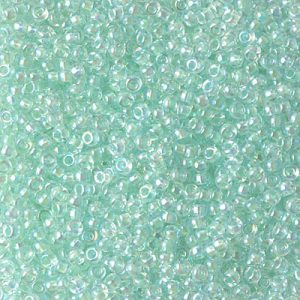 Miyuki 11-271 11/0 Perles de rocaille AB en cristal doublé vert menthe clair - 5 ou 10 g