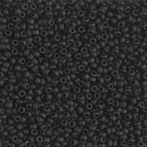 Miyuki 11-401F 11/0 Perles de rocaille noir mat - 5 ou 10 g