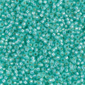 Miyuki 11-571 11/0 Perles de rocaille AB vert menthe doublées d'argent - 5 ou 10 g