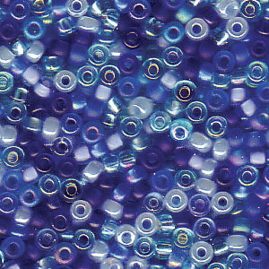 Miyuki 11-MIX02 11/0 Perles de rocaille mélangées tons bleus - 5 ou 10 g