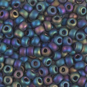 Miyuki 6-401FR # 6/0 Matte Black AB rokajl, 5 nebo 10 g