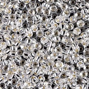 Miyuki 8-1 8/0 Silver Lined Transparent Crystal Seed Beads - 5 or 10 gm