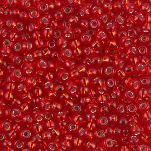 Miyuki 8-10 8/0 Perles de graines transparentes doublées d'argent rouge flamme - 5 ou 10 g