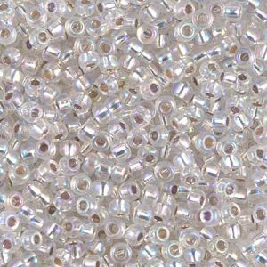 Miyuki 8-1001 8/0 Perles de rocaille AB en cristal doublées d'argent - 5 ou 10 g