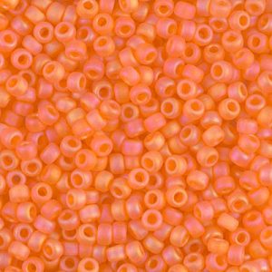 Miyuki 8-138FR 8/0 Perles de rocaille AB orange mat transparent - 5 ou 10 g