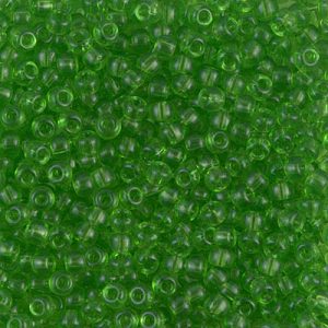 Miyuki 8-144   8/0 Transparent Lime Green Seed Beads, 5 or 10 gm