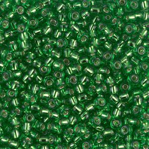 Miyuki 8-15   8/0 Silver Lined Transparent Light Green Seed Beads - 5 or 10 gm