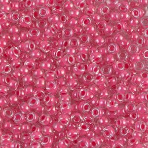 Miyuki 8-208  8/0 Carnation Pink Lined Crystal Seed Beads - 5 or 10 gm