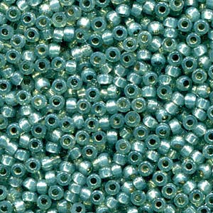 Miyuki 8-4241 8/0 Duracoat Silver Lined Dyed Dark Mint Green Seed Perles - 5 ou 10 g