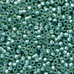 Miyuki 8-4241   8/0 Duracoat Silver Lined Dyed Dark Mint Green Seed Beads - 5 or 10 gm