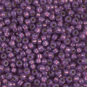 Miyuki 8-4248 8/0 Duracoat Silver Lined Perles de rocaille lilas foncé - 5 ou 10 g