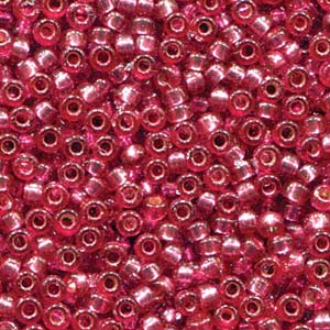 Miyuki 8-4268 8/0 Duracoat Silver Lined Dyed Perles de rocaille rose framboise - 5 ou 10 g