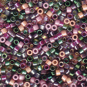 Miyuki Delica DB-MIX21 11/0 Perles cylindre/tube de mélange de jardin de lavande - 5 ou 10 g