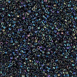 Miyuki Delica DB5 / DB05 11/0 Metallic Medium Blue Iris AB Cylinder/Tube Beads, 5 gm