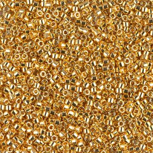 Miyuki Delica DB31 / DB031 / DB0031 11/0 Metallic 24K Gold Plate Cylinder/Tube Beads - 5 or 10 gm