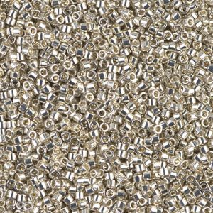 Miyuki Delica DB35 / DB035 / DB0035  11/0 Galvanized Silver Cylinder/Tube Beads, 5 or 10 gm