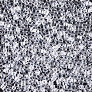 Miyuki Delica DB50 / DB050 11/0 transparentní válec/tube korálky s krystalovým leskem, 5 nebo 10 g