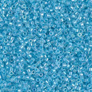Miyuki Delica DB57 / DB057 11/0 Perles de cylindre/tube AB en cristal doublé bleu ciel, 5 ou 10 g