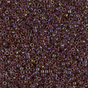 Miyuki Delica DB61 / DB061 11/0 Perles de cylindre/tube AB en cristal doublé de vin, 5 ou 10 g